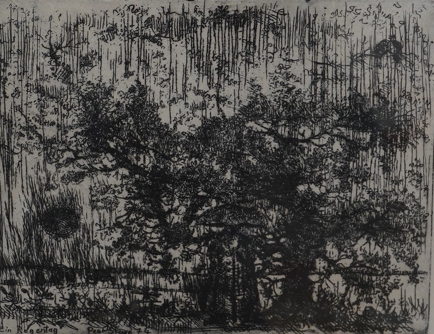 Peer Christian Stuwe (German, b.1952), etching, ‘Ein Regentag’, signed in pencil, 15 x 18cm. Condition - fair